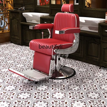 Kose fotelja za frizerski salon, frizerski salon, retro-muška glava za ulje za brijanje, sjedalo za vruće bojenje kose, sjedalo za šišanje kose