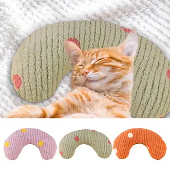 Udoban jastuk za vrat za kućne ljubimce u obliku polovice krafne, umirujuće mačka igračka koju možete prati u stroju, Mali jastuk za spavanje, zaštita za vrat, artikli