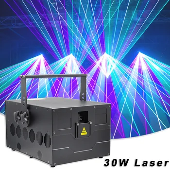 Novi boji animirani tračak snage 30 W, skener brzinom od 40 K/s, DJ Lasersko osvjetljenje scene za diskoteke, vjenčanje, rođendan, profesionalni projektor