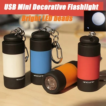 Led mini svjetiljka prijenosni USB punjiva džep privjesak-svjetiljka Vodootporan marširati svjetiljka za kampiranje na otvorenom