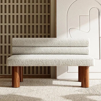 Drveni minimalistički kauč za odmor, baršun, поролоновая spužva u skandinavskom stilu, luksuzni bijeli kauč, neobičan namještaj za dom za odrasle osobe