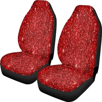 Presvlake za sjedala s crvenim sjajnim besprijekornu uzorkom, Мерцающая sjajna tekstura, Krupan Univerzalni prednji dio terenca, kamiona, kombija, 2 kom