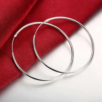 Visokokvalitetna naušnica od 925 sterling srebra Trendi naušnice velikog kruga za žene, poklon za vjenčanje, rođendan, nakit