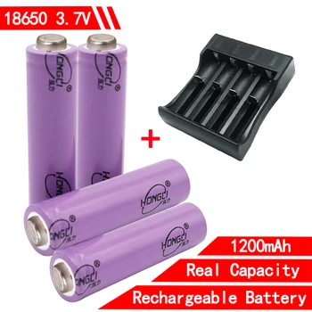 Baterija 18650, punjiva baterija kapaciteta 3,7 1200 mah, dugi vijek trajanja i litij-ionske baterije za svjetiljku, baterija + punjač