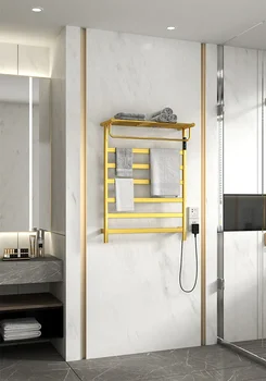 Korejski Zlatna Električna vješalica za ručnike 220V od 304 nehrđajućeg čelika s kontrolom temperature i vremena, inteligentna ručnika za kupaonicu