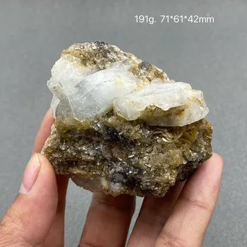 100% prirodni akvamarin i pahuljice mica, симбиотический grubo uzorak kristalnog ore kamen iz Kine Xuebaoding
