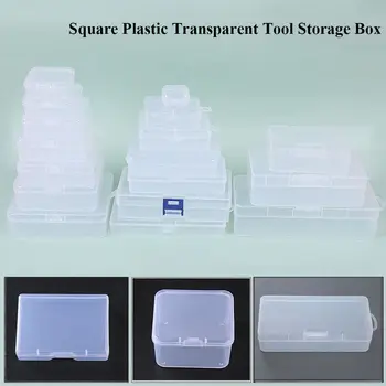 Kvadratni kutija za pohranu Prijenosni Plastične Prozirne kutije za pakiranje Čvrsta torbica za male stvari i Držač električni alat