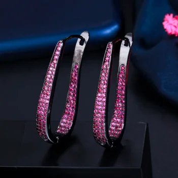 Korejski popularna moda U-oblika uho dugmad s osjećajem temperamenta, luksuzne naušnice, obruče s ljubičastim цирконием, ženski nakit ovjes
