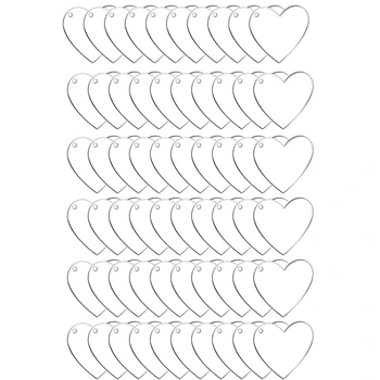 60 Paketa 2-inčni akril pripreme za trice u obliku srca, Akril Srca, pogoni za trice 