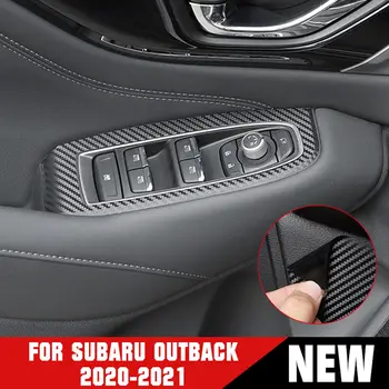 4 Kom. Unutarnja podstava od karbonskih vlakana, naljepnice na ploču gumba prozora s lijevim za volanom Subaru Outback 2020-2021 godina.