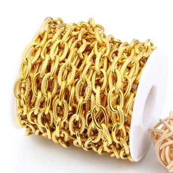 Zlatna twisted lanac od nehrđajućeg čelika za izradu nakita, pribor, punk-ogrlica, narukvica sa kablovskom vezom, šarm, pribor za ručni rad, uradi sam