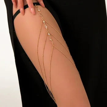 Ženski modni lanac za tijelo, lanac za noge, lanac za bedra, dual layer nakit od цинкового legure u boemskom stilu, jednostavan poklon
