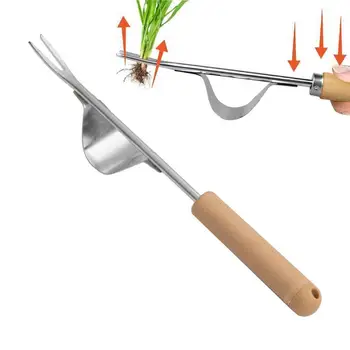 Ručno plijevljenje od nehrđajućeg čelika, Vertikalni weeding, Lopata za iskopavanje bilje, Odvojiva glava, alat za plijevljenje bilje s ručkom za travnjak