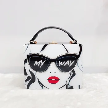 Moderan akril torba, ženska torba, moderan torba za naočale, ženske trg torbe s prekrasnim po cijeloj površini, Modni dizajner torbe Ins Bolso Mujer