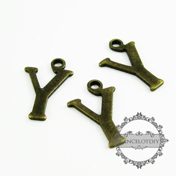 Y, Z 15x10mm vintage кавайная metalni početno slovo abecede od bronce i mesinga, postavlja suspenzija-шармов u asortimanu 1810079