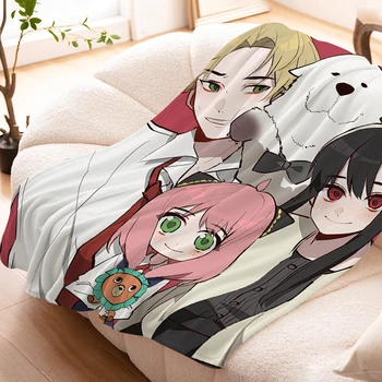 Anime Deka i Kauč Winter King Size S-Spy × topla Obiteljska krevet na koljena runo Kamp Korisničko gomila Pahuljasto mekane deke, posteljina od mikrovlakana