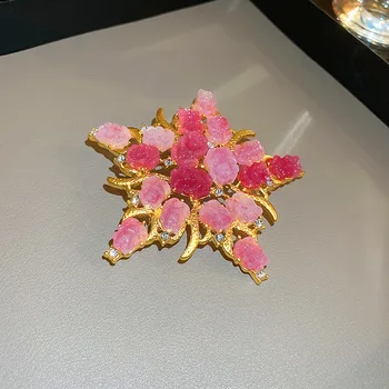 Vintage Kraljevska Broš u obliku zvijezde u obliku velikog ružičastog cvijeta, Luksuzni Nakit od smole, Temperament, Ženska Broš, Pin, Zvijezde, Pribor, Žene