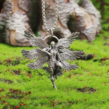 Retro ogrlica sa ovjes u obliku mitskog Seraphim-Ratnik za muškarce i žene, Sveti Zaštitnik, Trendy i casual poklon nakit za stranke