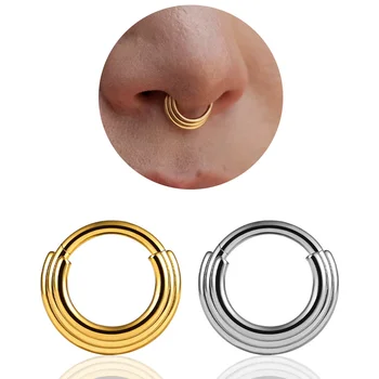 Ванку 1PC Trostruki segment od nehrđajućeg čelika 316L, Pregrada, Козелок, prsten-kliker, spirala za hrskavice, Naušnica u nosu, nakit za piercing
