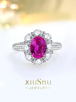 Prsten od ružičastog srebra u stilu slatki pupoljak, инкрустированное uvoznih высокоуглеродистым dragulj Advanced New Women
