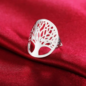 Nove popularne širok prsten u obliku drvca od 925 sterling srebra za žene i muškarce, elegantan moderan college, Božićne darove, vjenčanje dekoracije za djevojčice