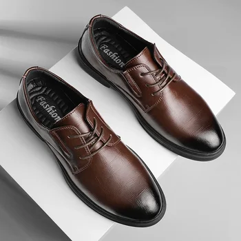 Muške kožne cipele za джентльменов, muške cipele-oxfords u britanskom stilu, funky službena cipele ručne izrade, muška poslovna svakodnevnica ured za cipele