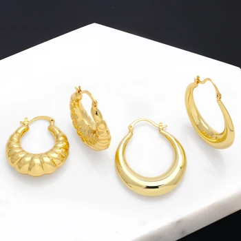 FLOLA Velike zlatne naušnice-prsten za žene, bakar okrugle naušnice-обнимашки, upadljiv nakit darove, ersr62